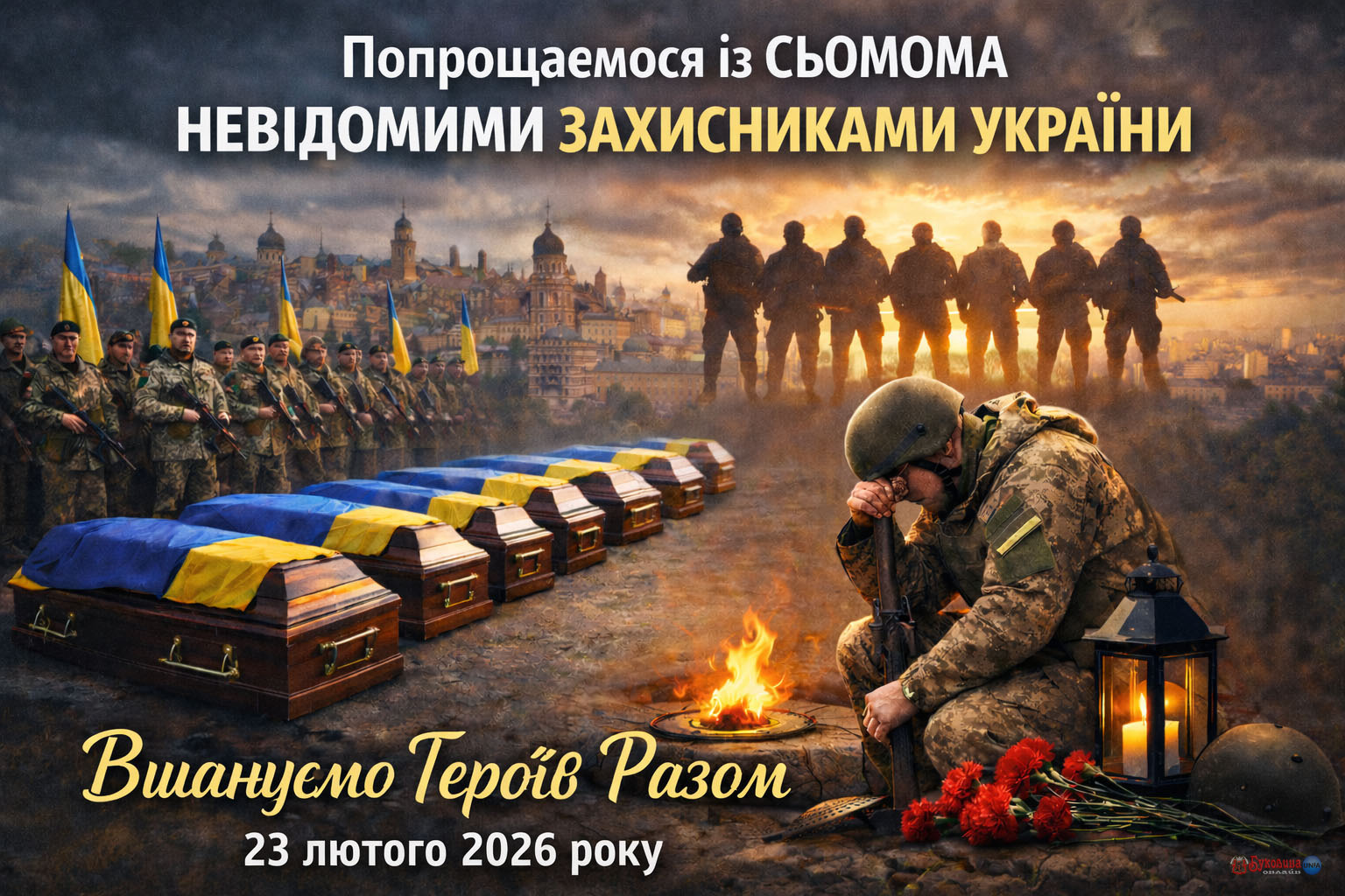 23- лютого у Чернівцях попрощаються із сімома невідомими Захисниками України: громаду просять долучитися